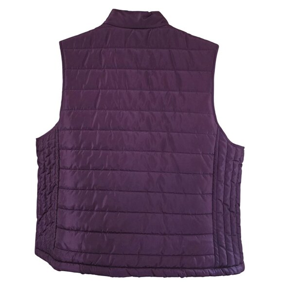 Burgundy Puffer Vest With Zipper Closure boho cottagecore peasant warm - Picture 3 of 4